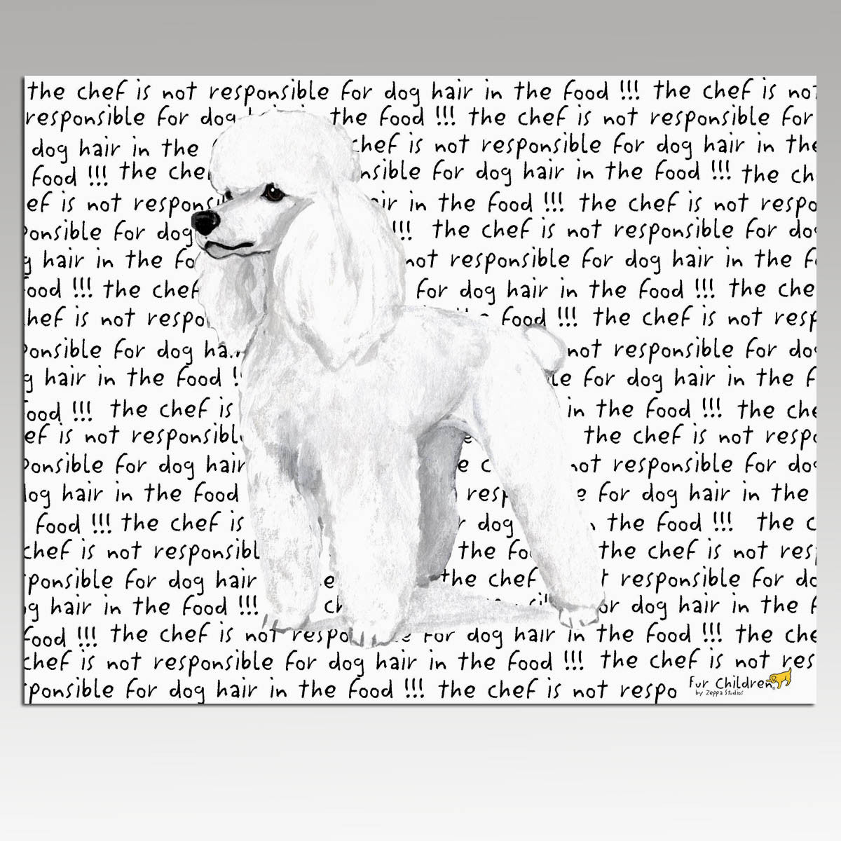 White Poodle Cutting Board