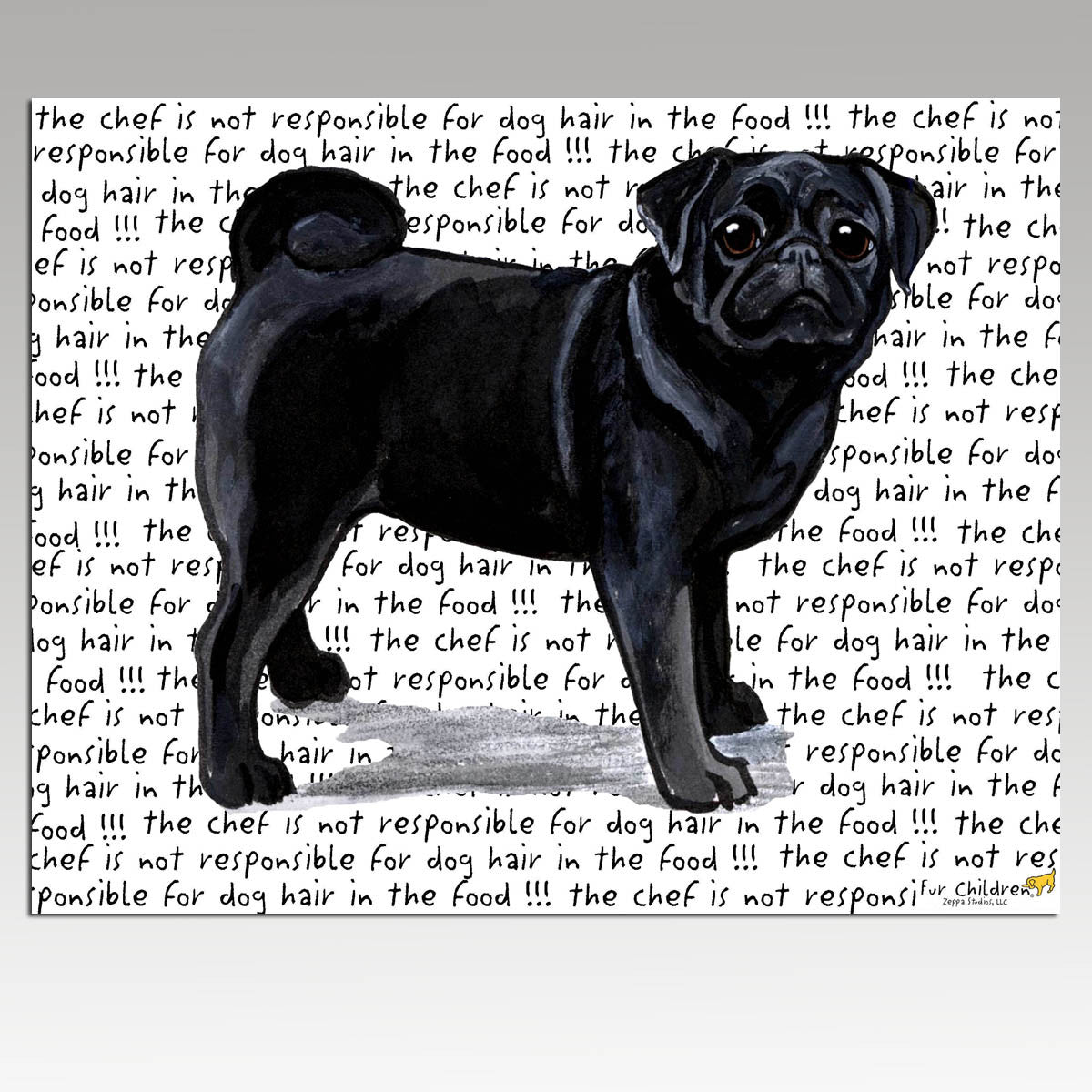 Black Pug Cutting Board