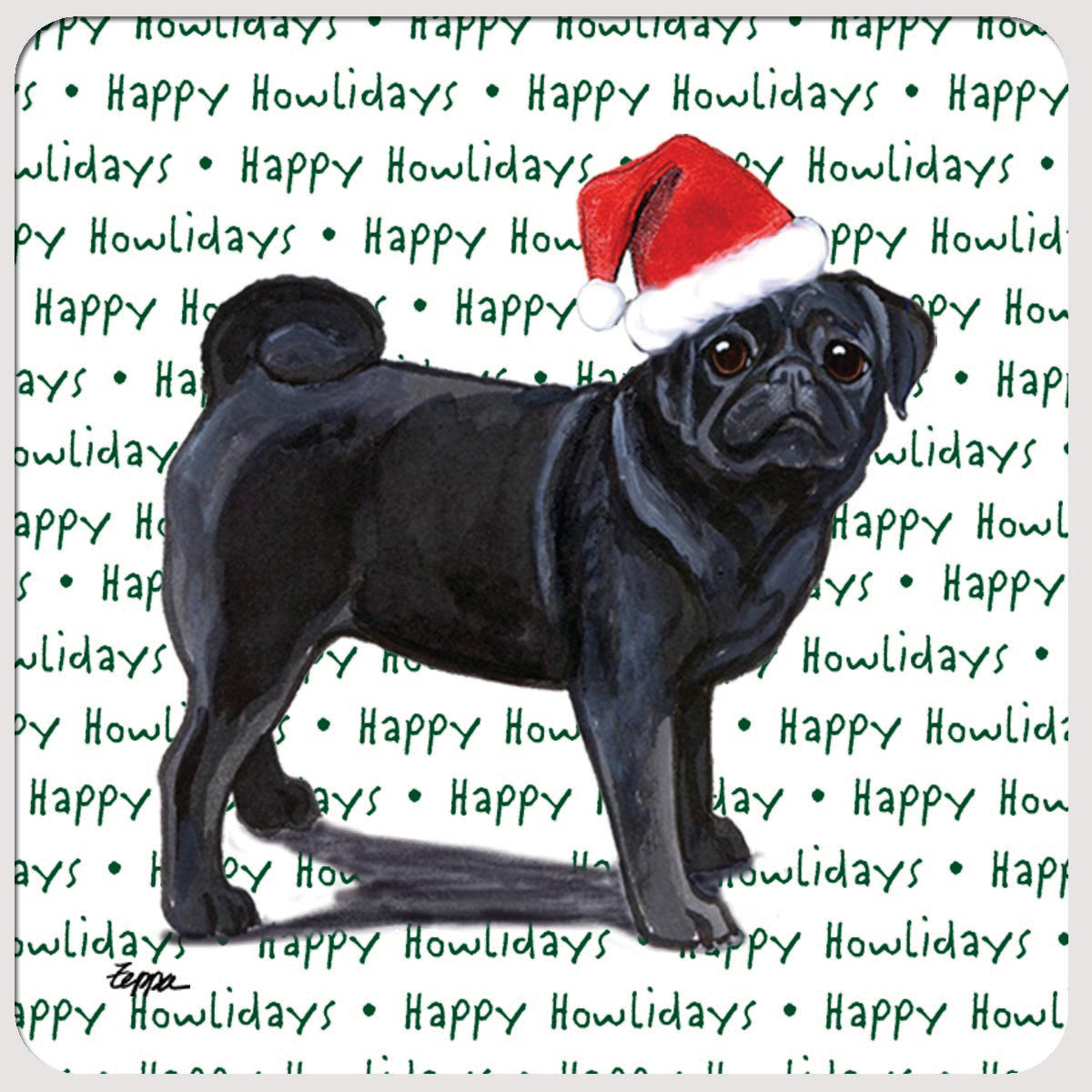 Pug Christmas Coasters
