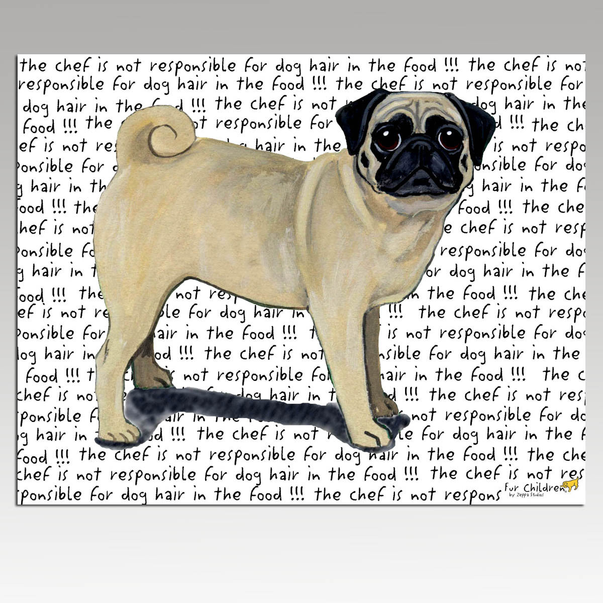 Pug Message Cutting Board - Rectangular