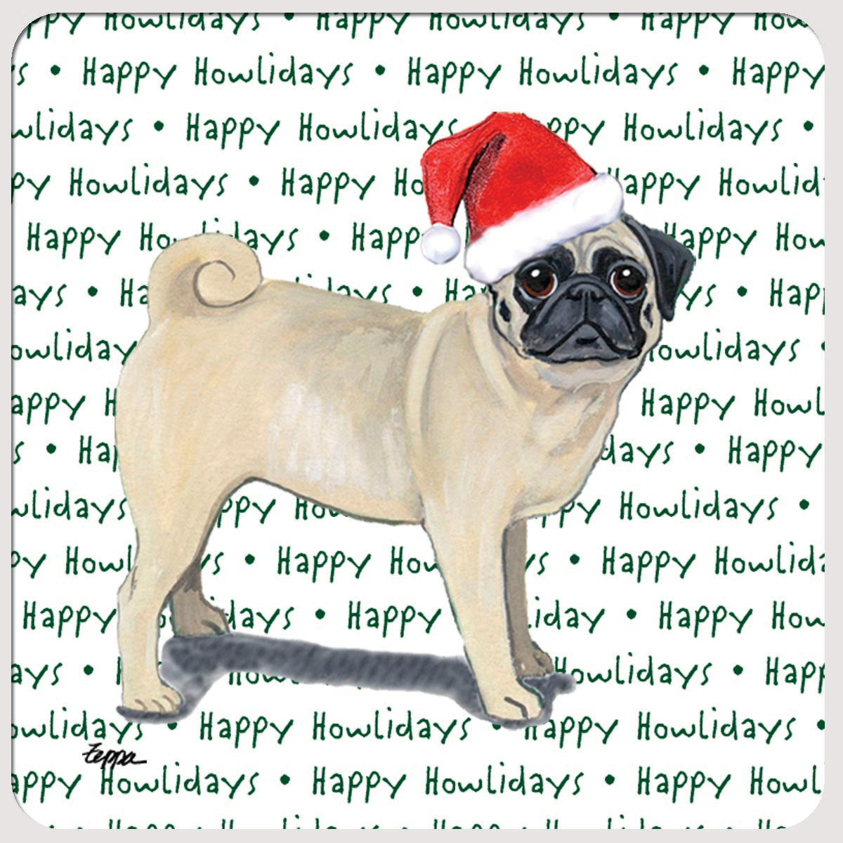 Pug Christmas Coasters