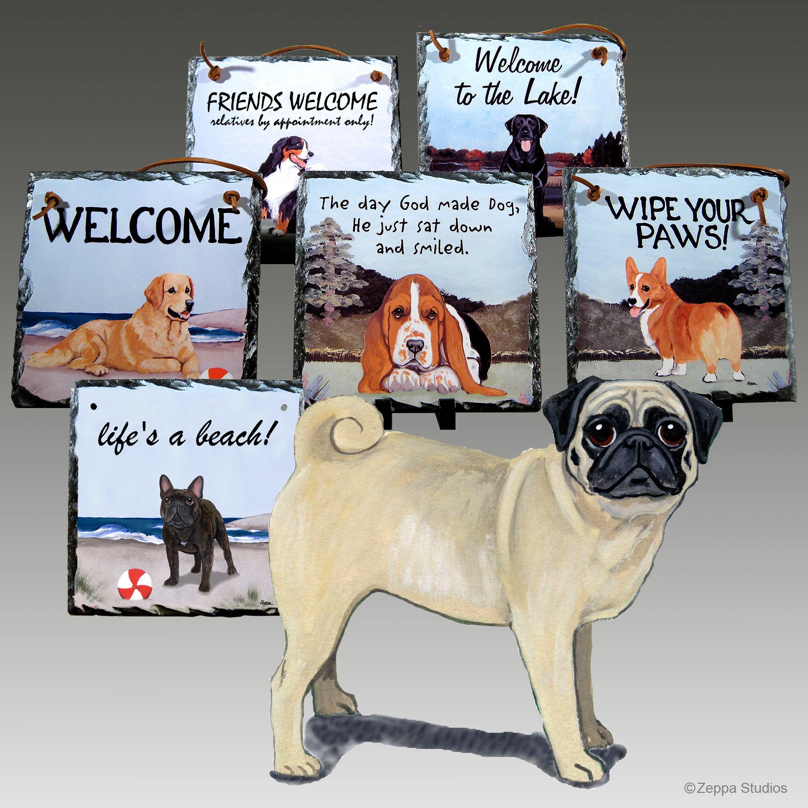 Pug Slate Signs