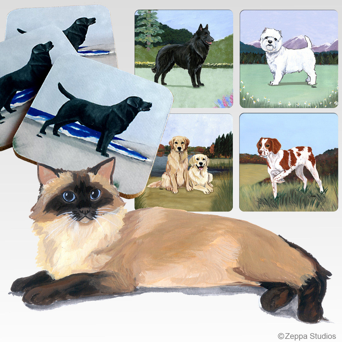 Rag Doll Cat Scenic Coasters