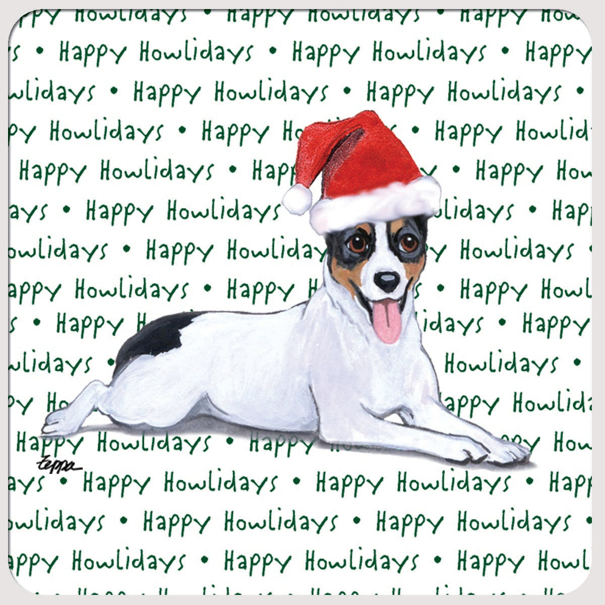 Rat Terrier Christmas Coasters