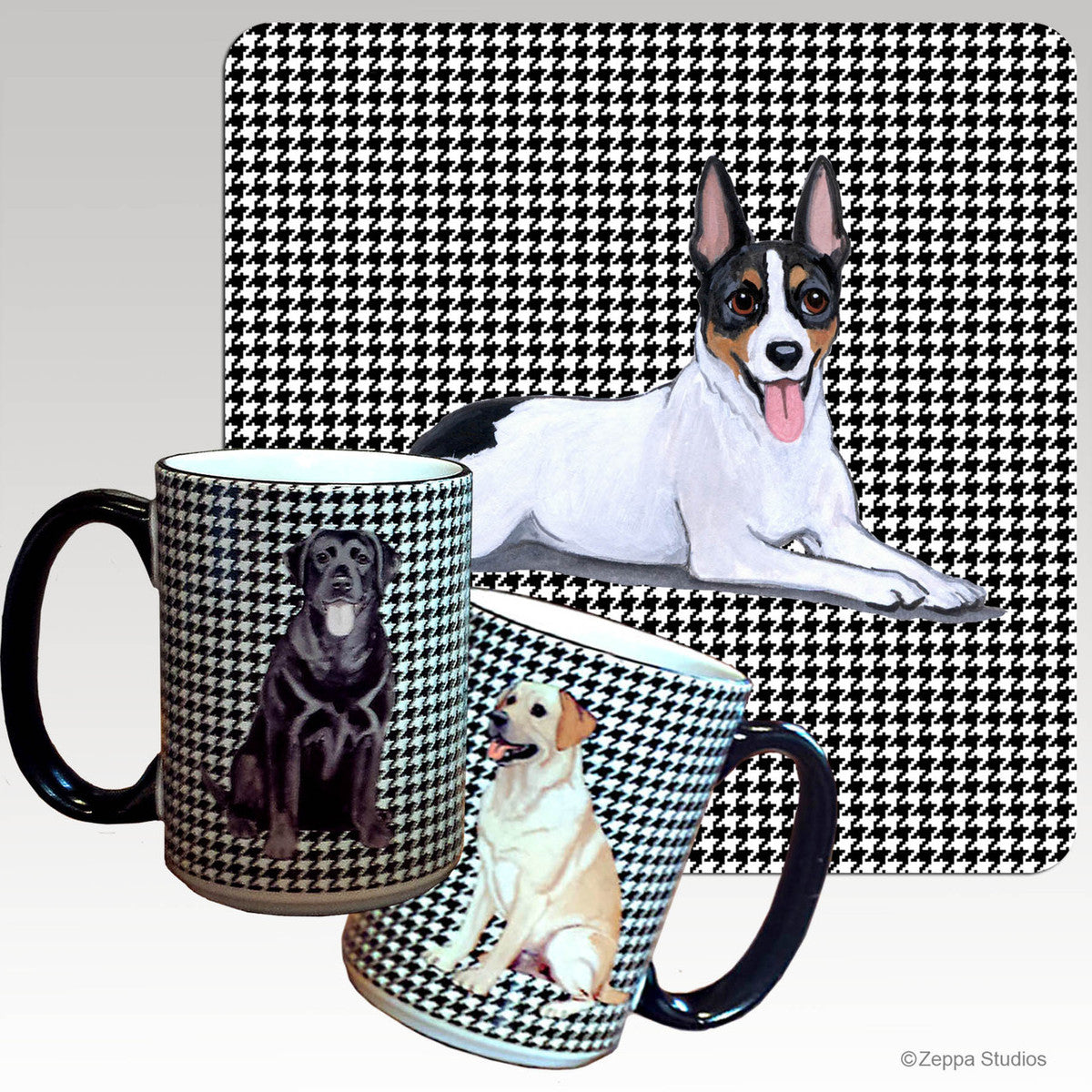 Rat Terrier Houndzstooth Mug - Rectangle