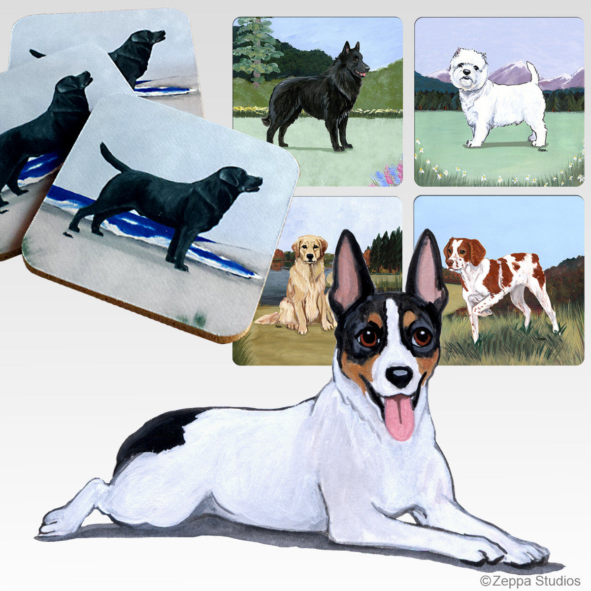 Rat Terrier Scenic Coasters