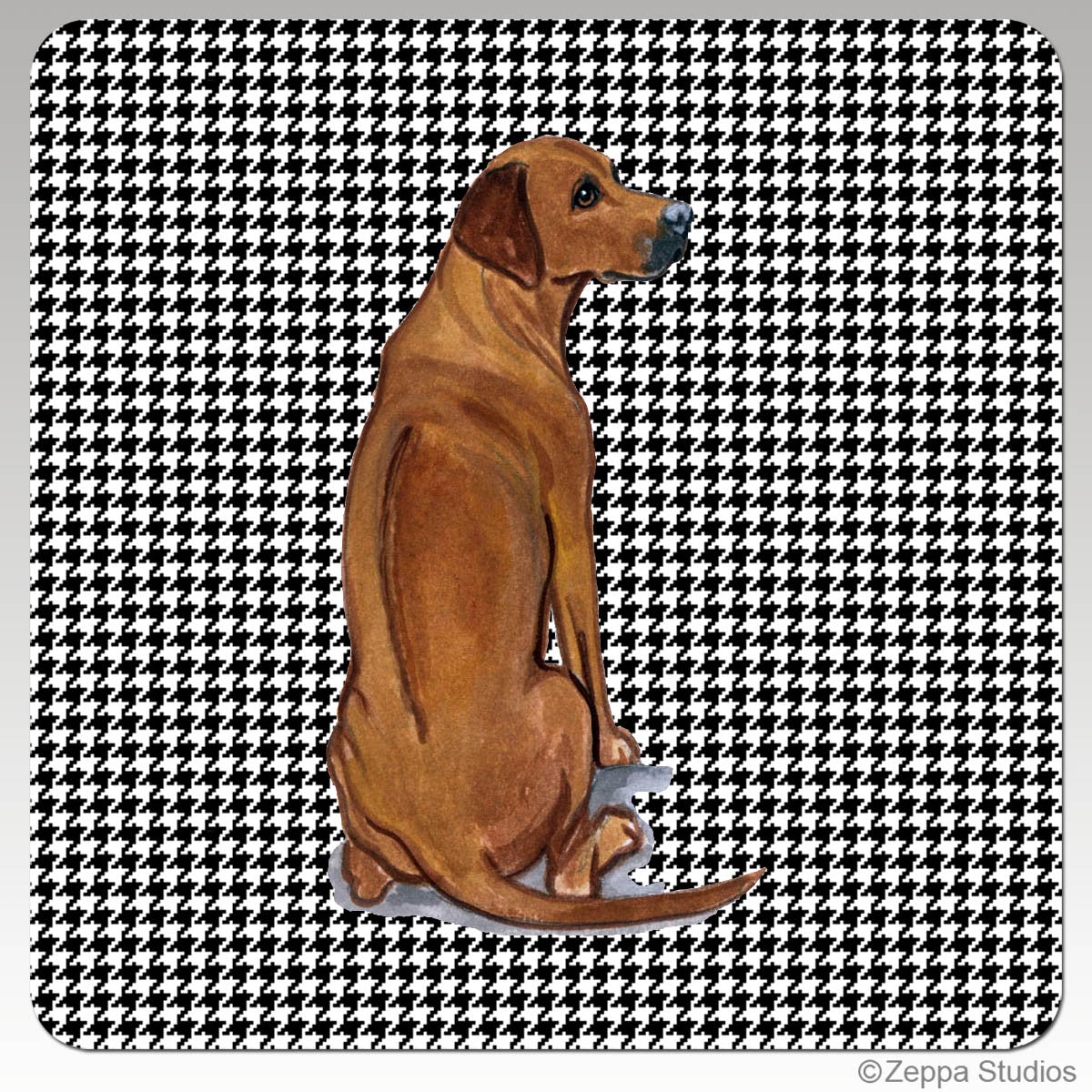 Rhodesian Ridgeback Houndzstooth Coasters - Rectangle