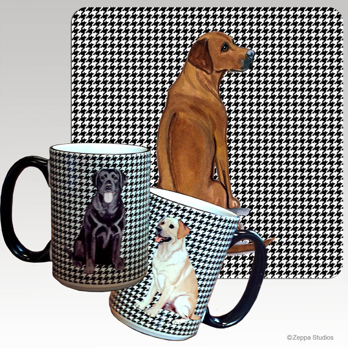 Rhodesian Ridgeback Houndzstooth Mug - Rectangle