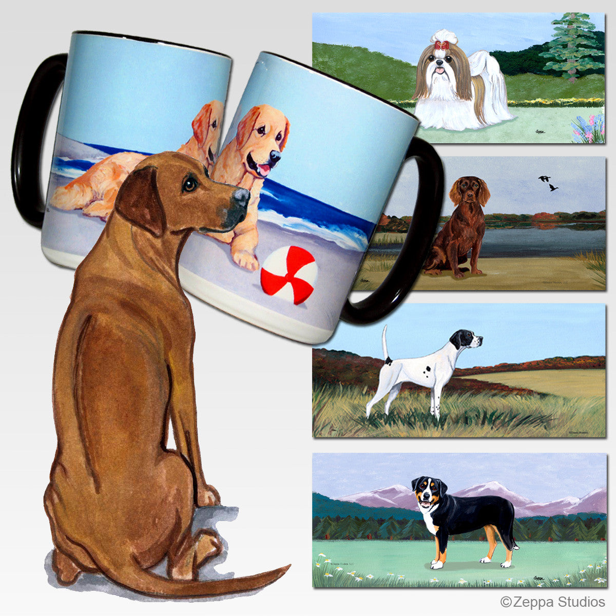 Rhodesian Ridgeback Scenic Mug - Rectangle