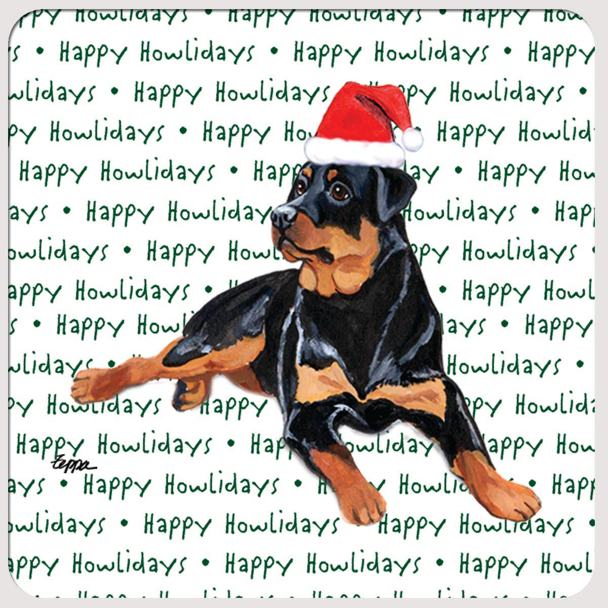 Rottweiler Christmas Coasters