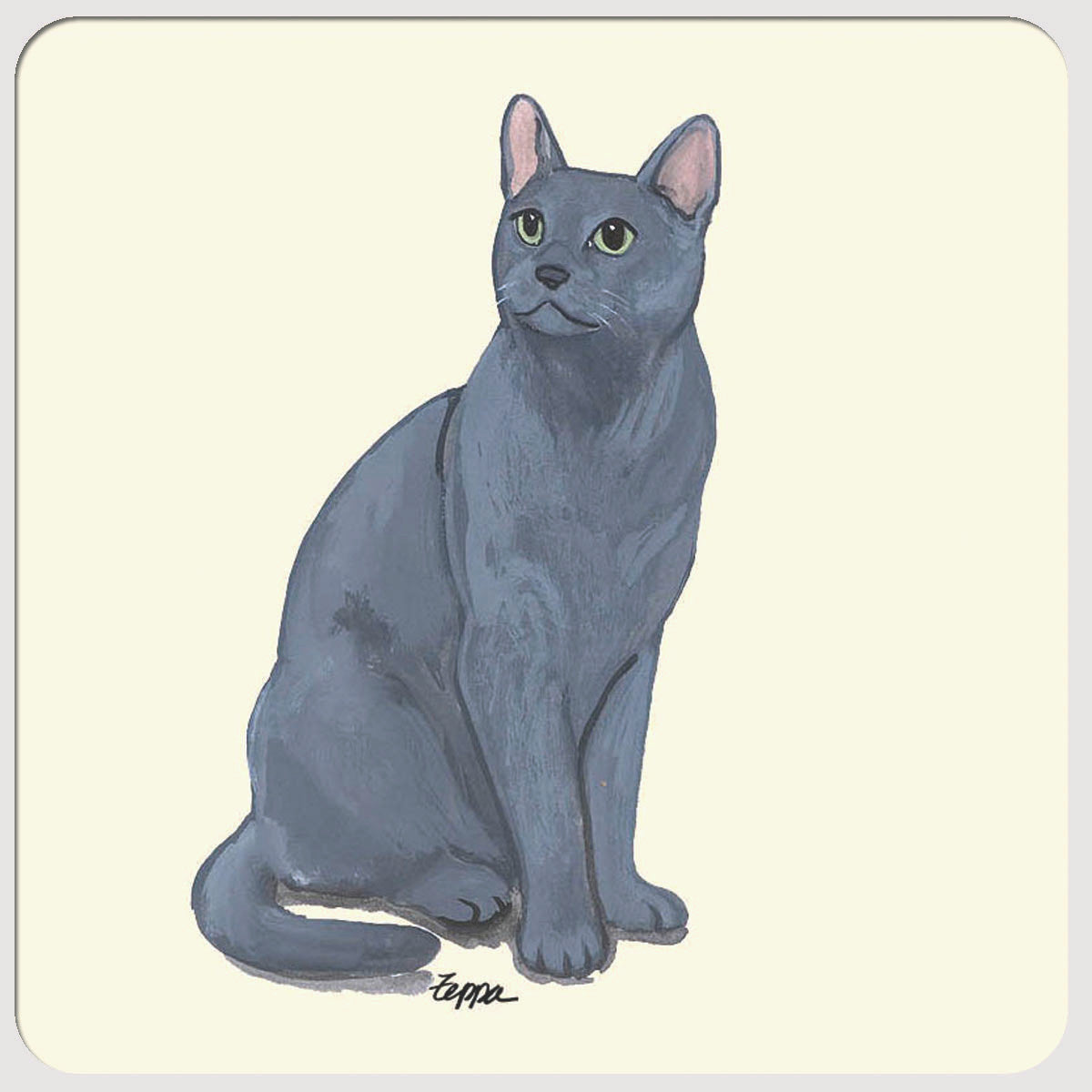 Russian Blue Cat Beverage Coasters