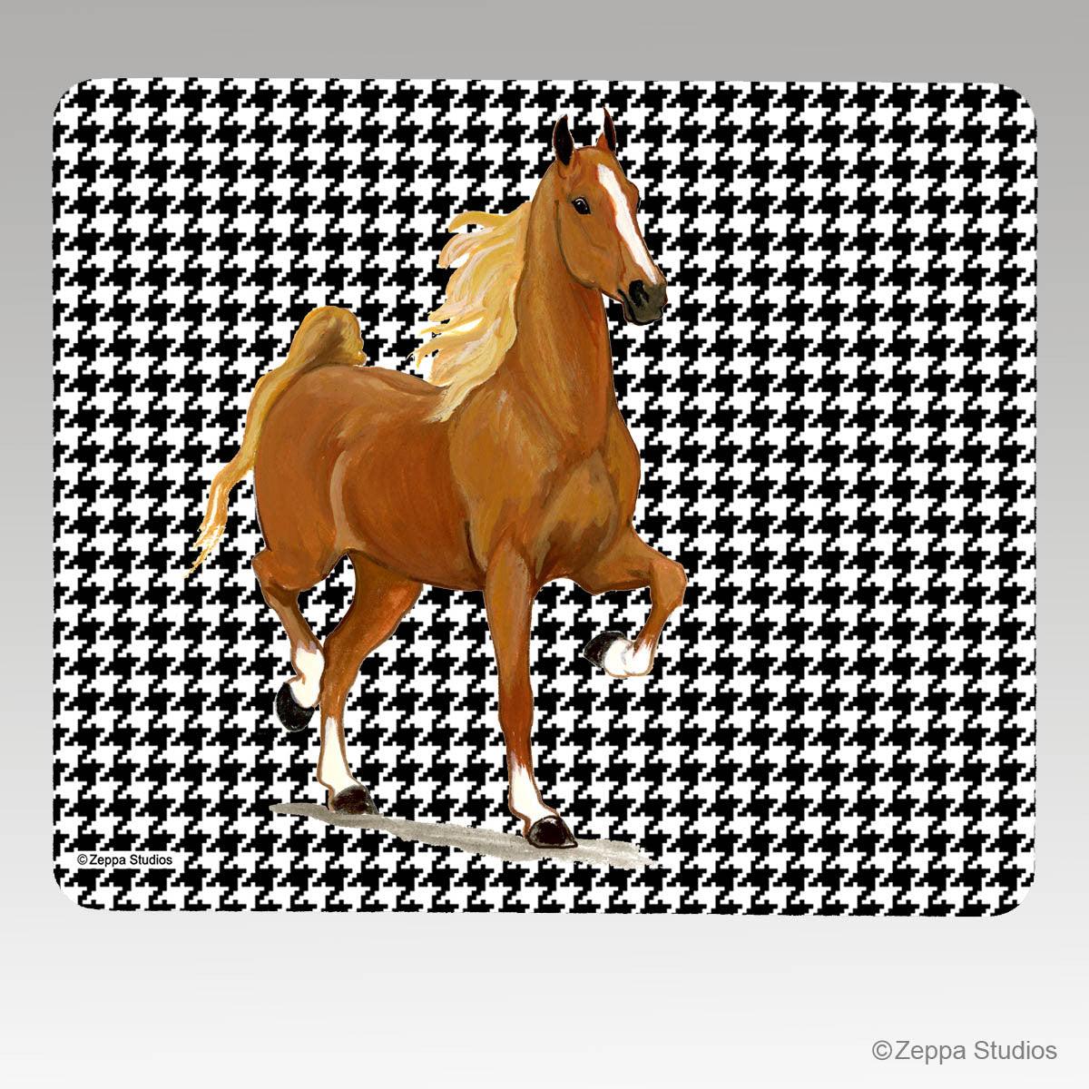 Saddlebred Horse on Houndstooth Mouse Pad