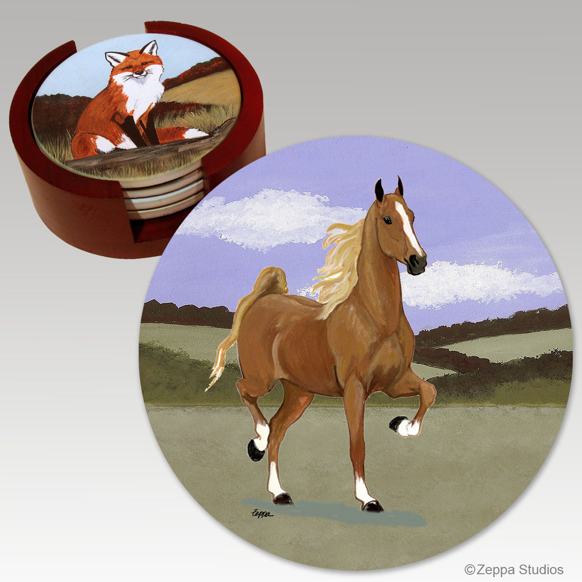 Saddlebred Horse Bisque Coaster Set