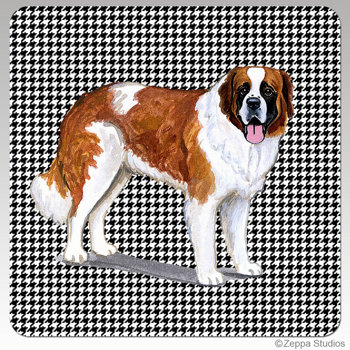 Saint Bernard Houndzstooth Coasters - Rectangle