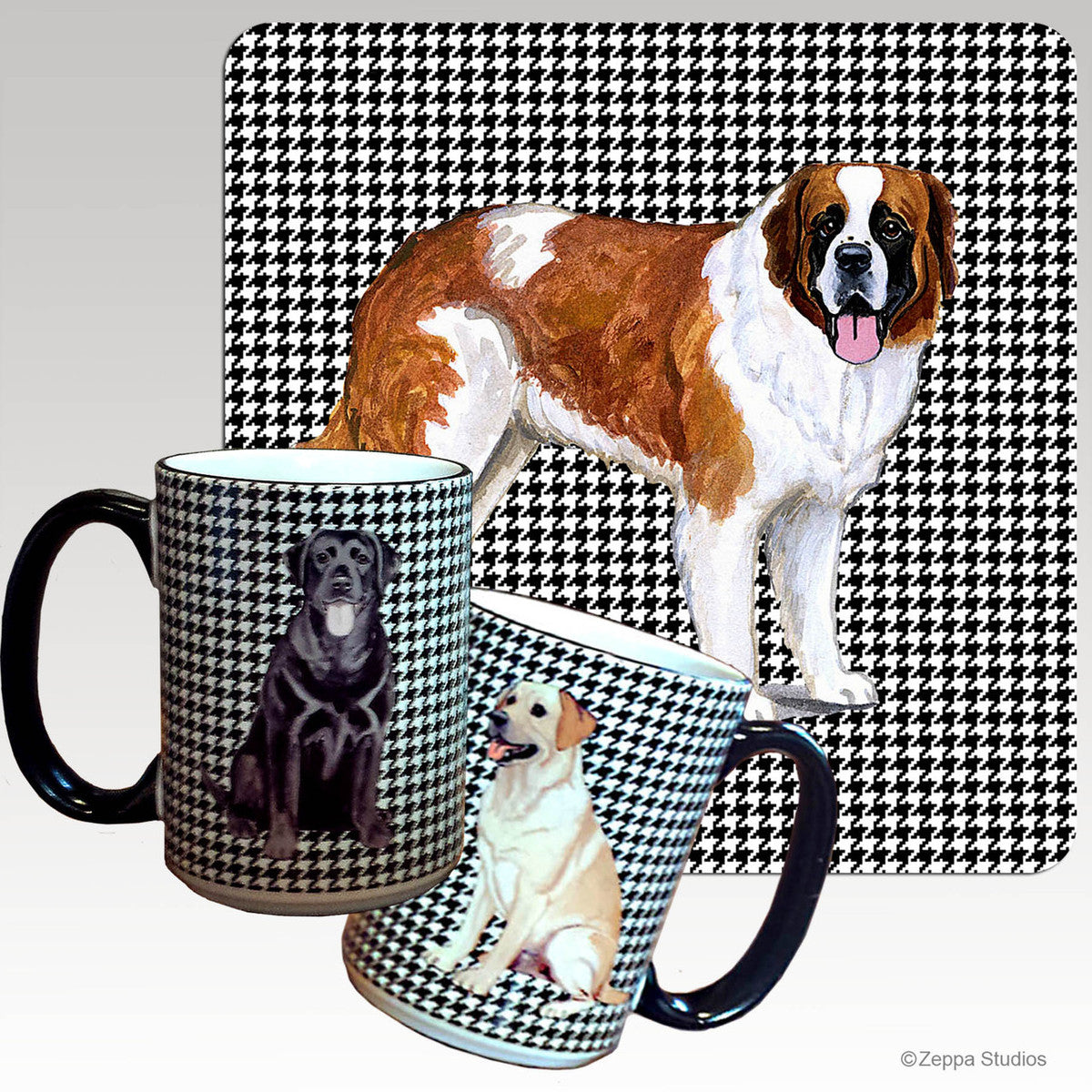 Saint Bernard Houndzstooth Mug - Rectangle