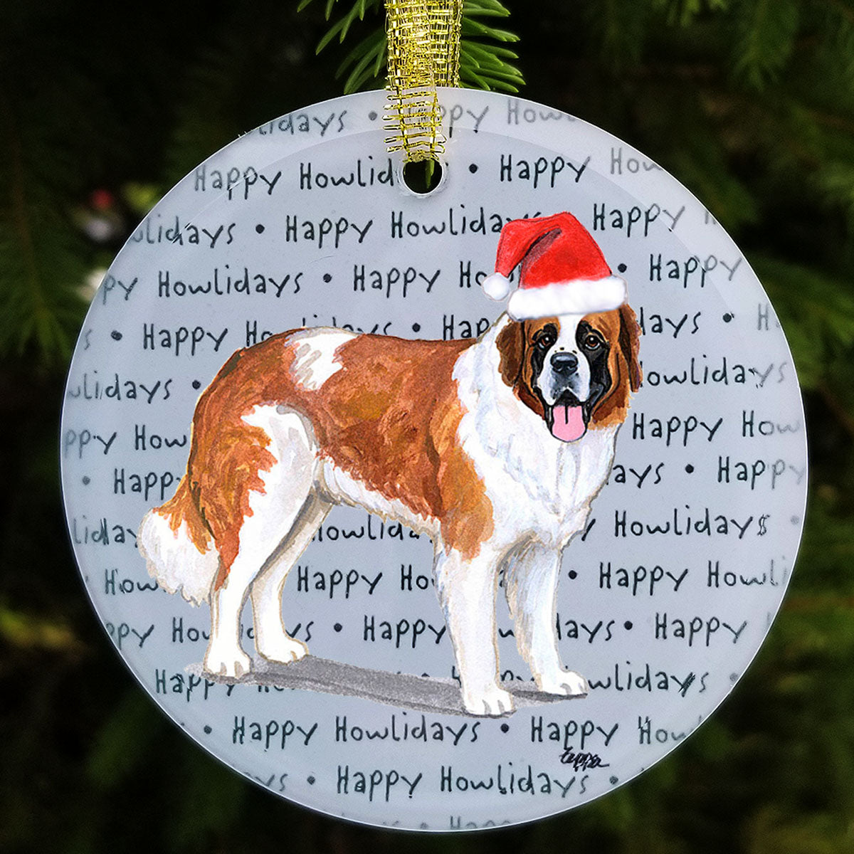 Saint Bernard Christmas Ornaments