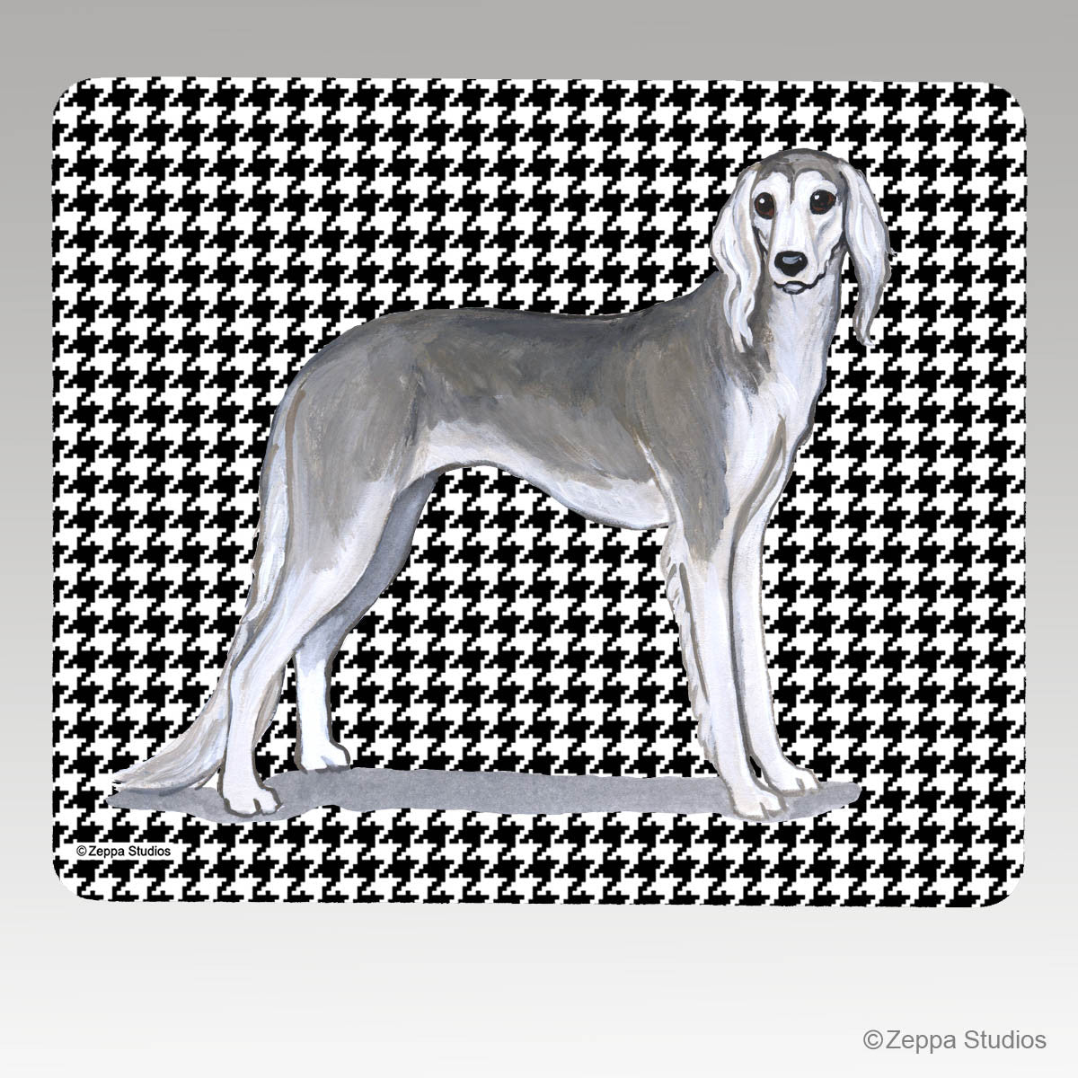 Saluki Houndstooth Mouse Pad - Rectangle