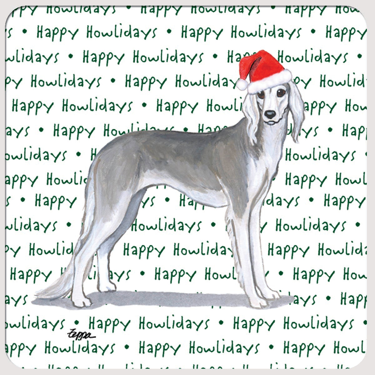 Saluki Christmas Coasters
