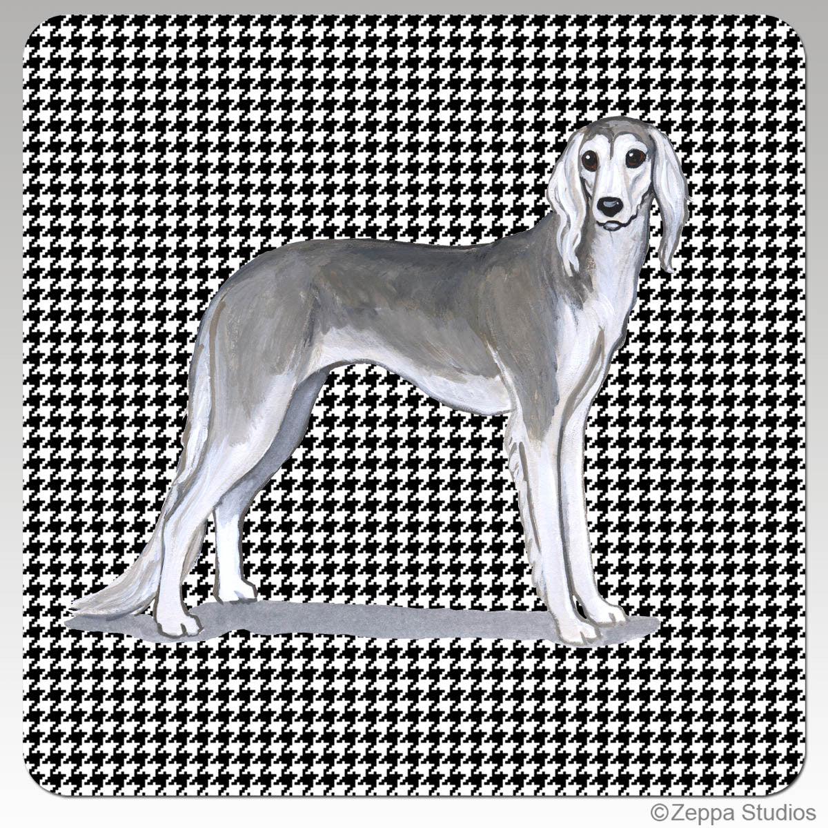 Saluki Houndzstooth Coasters - Rectangle