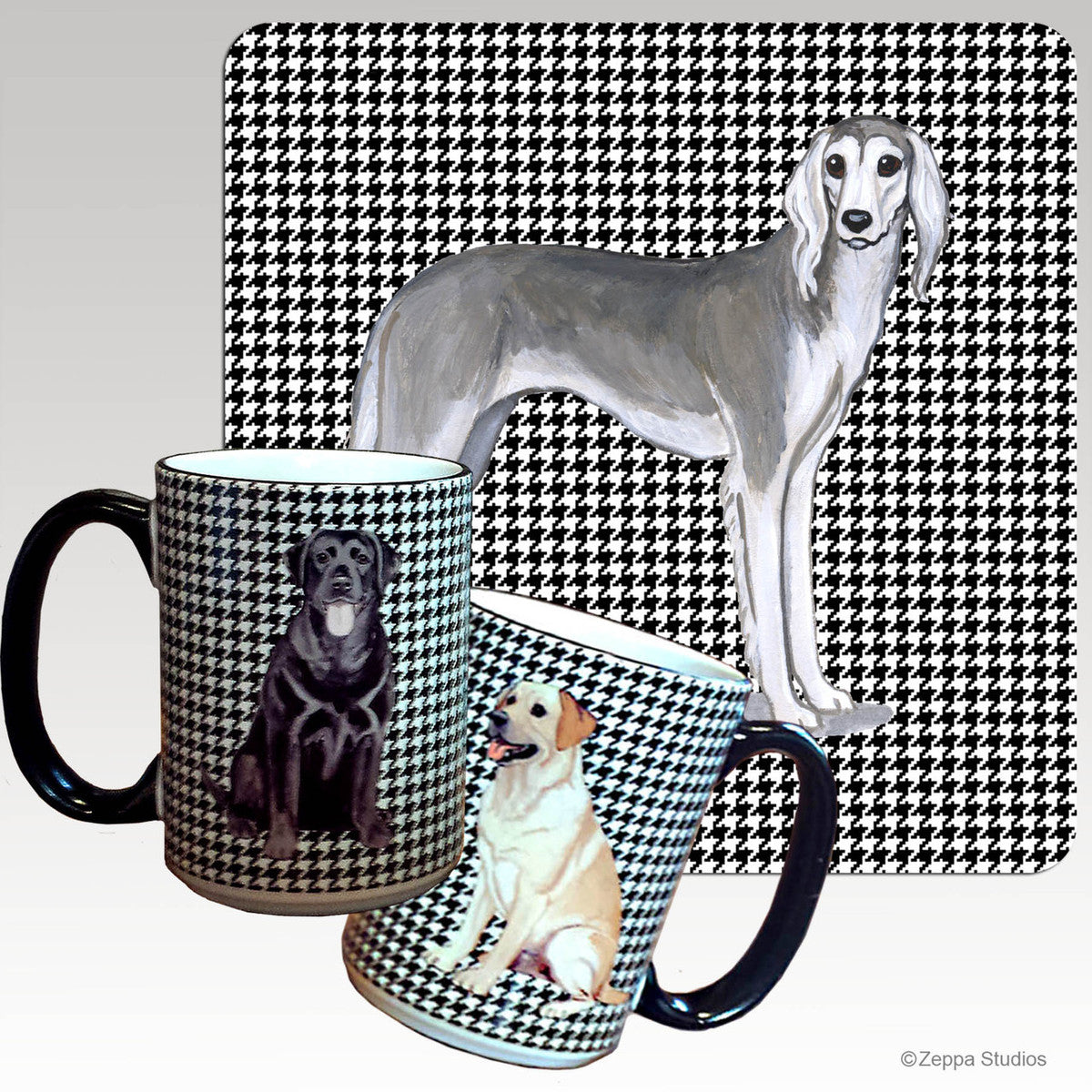 Saluki Houndzstooth Mug - Rectangle