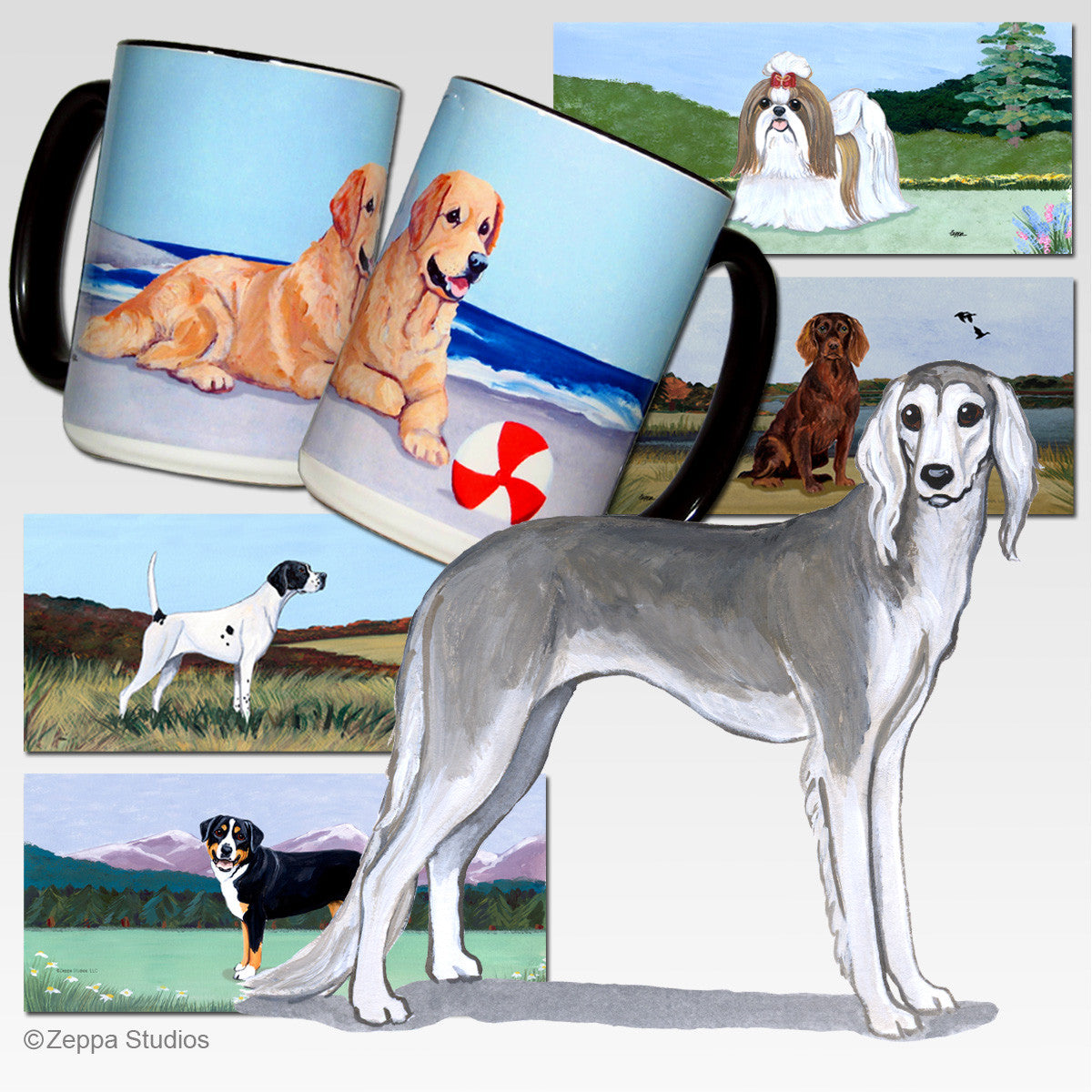 Saluki Scenic Mug - Rectangle