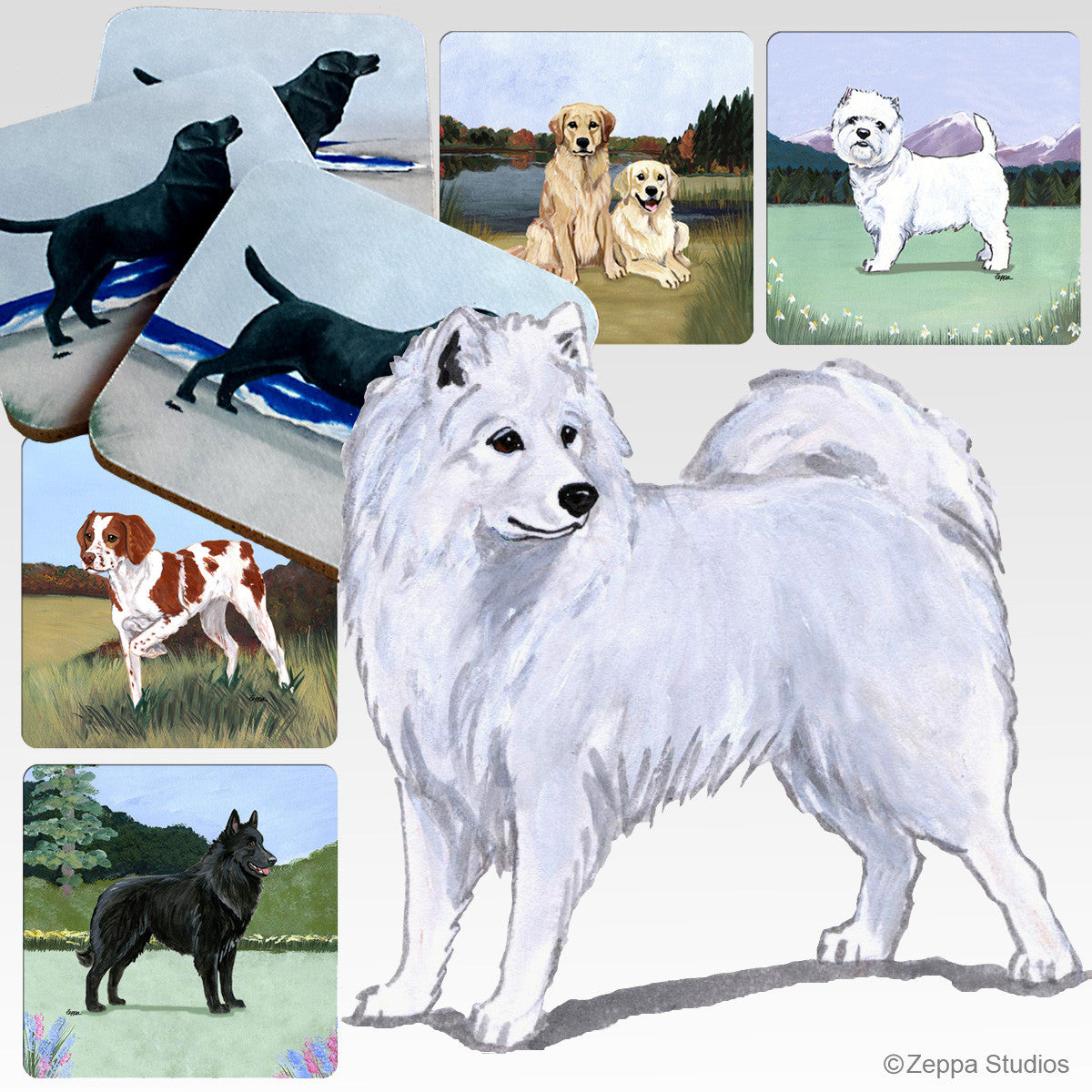 Samoyed Scenic Coasters