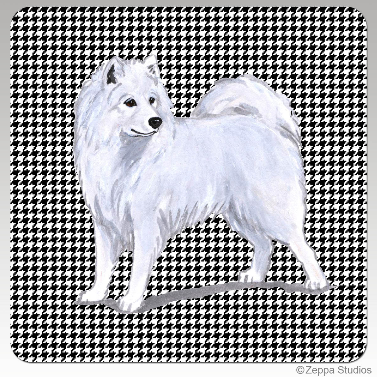 Samoyed Houndzstooth Coasters - Rectangle