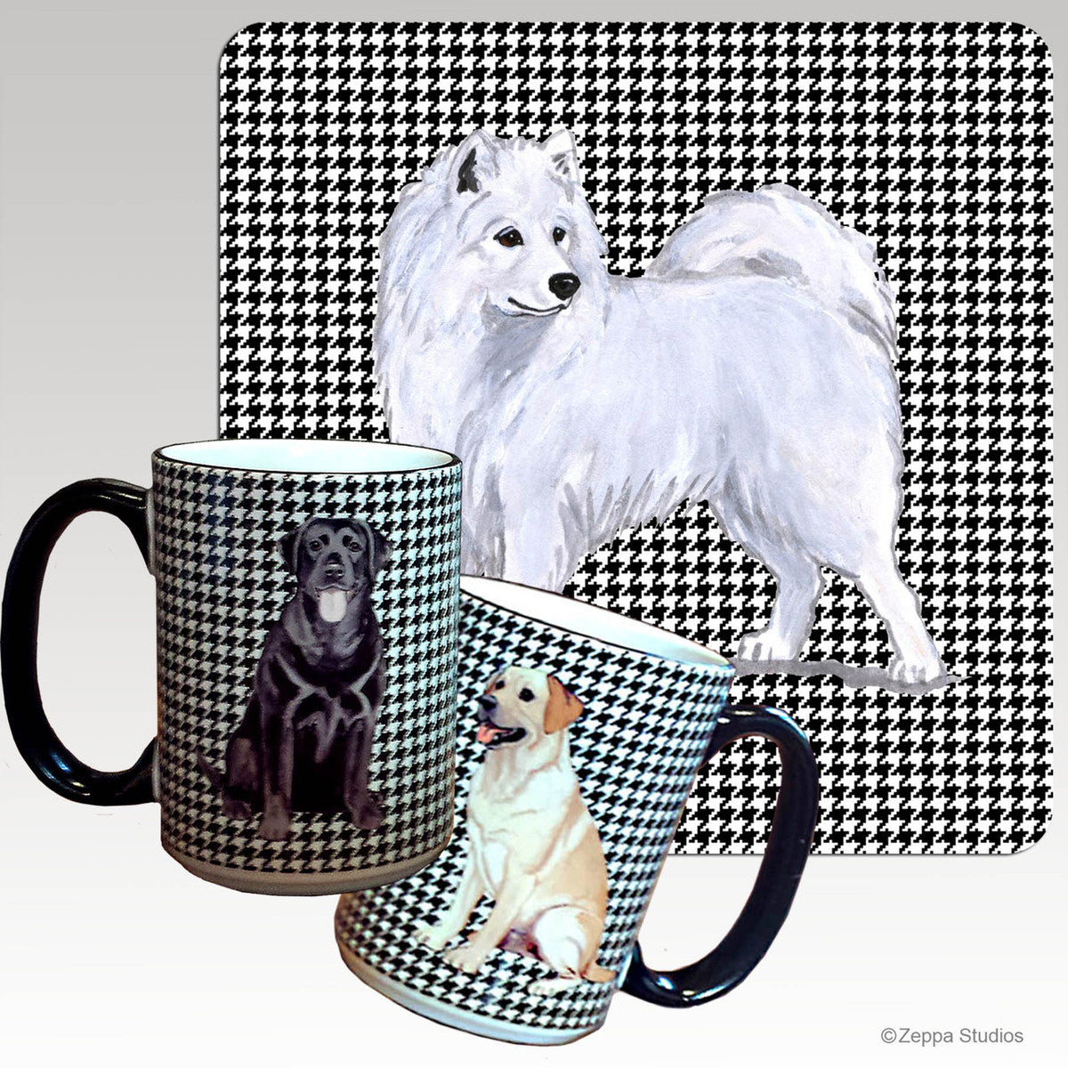 Samoyed Houndzstooth Mug - Rectangle