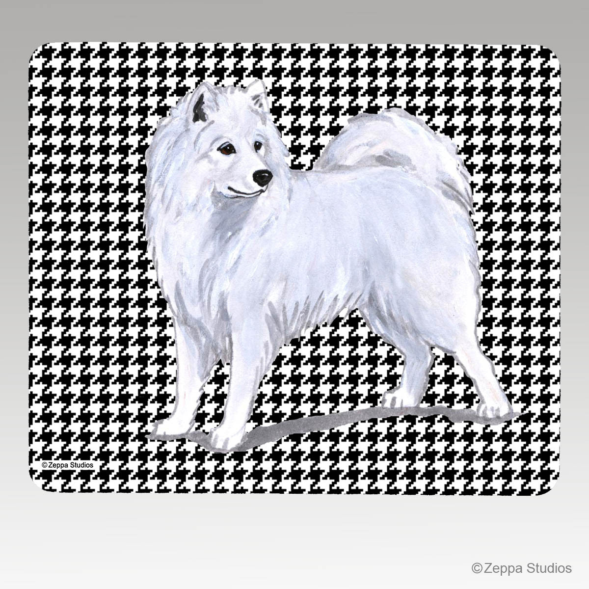 Samoyed Houndstooth Mouse Pad - Rectangle