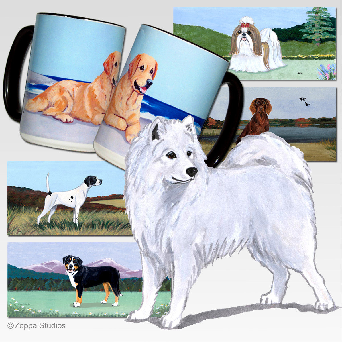 Samoyed Scenic Mug - Rectangle