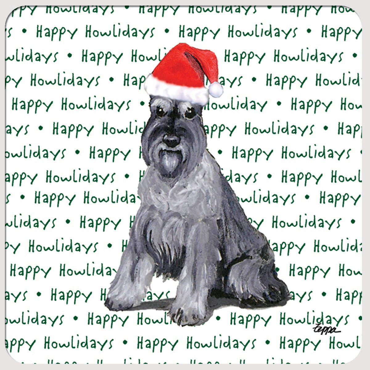 Schnauzer Christmas Coasters