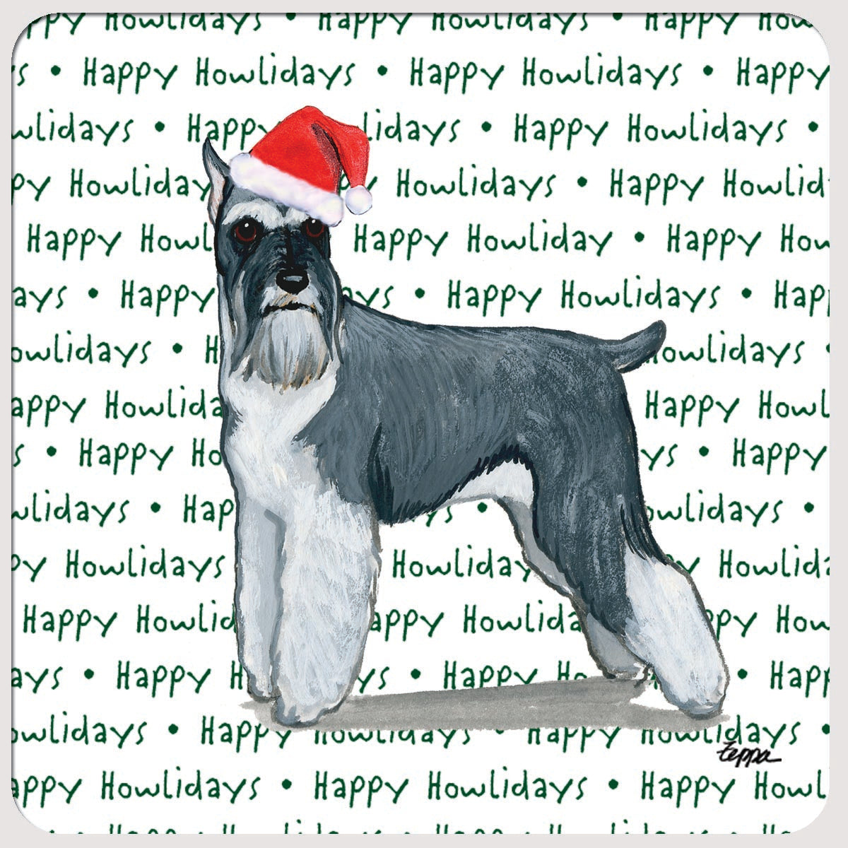Schnauzer Christmas Coasters