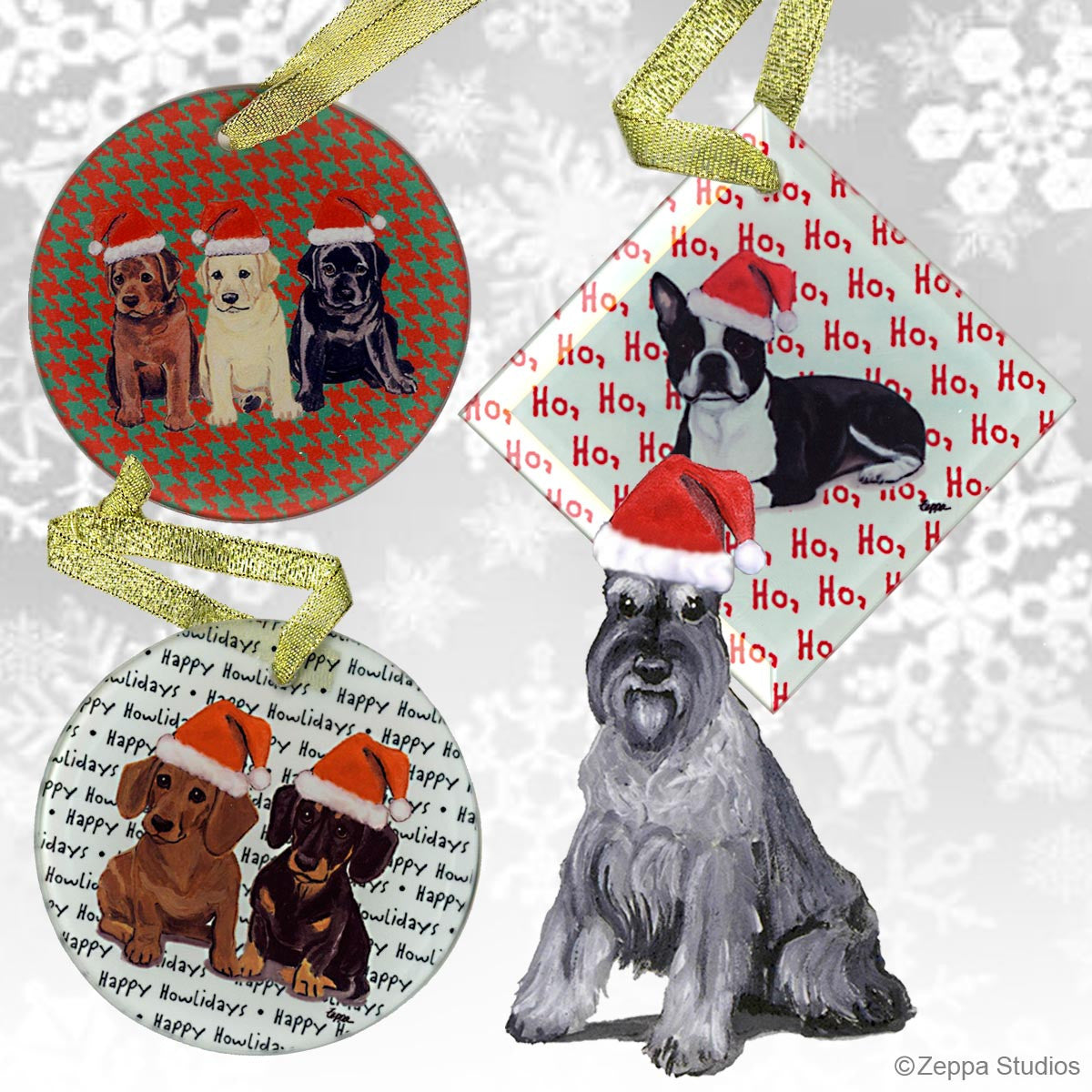 Schnauzer Christmas Ornaments