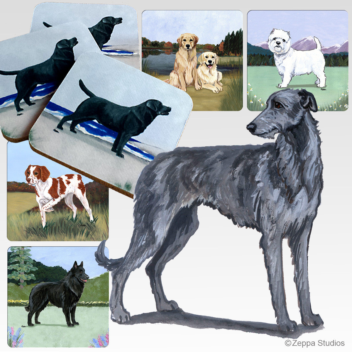 Scottish Deerhound Scenic Coasters