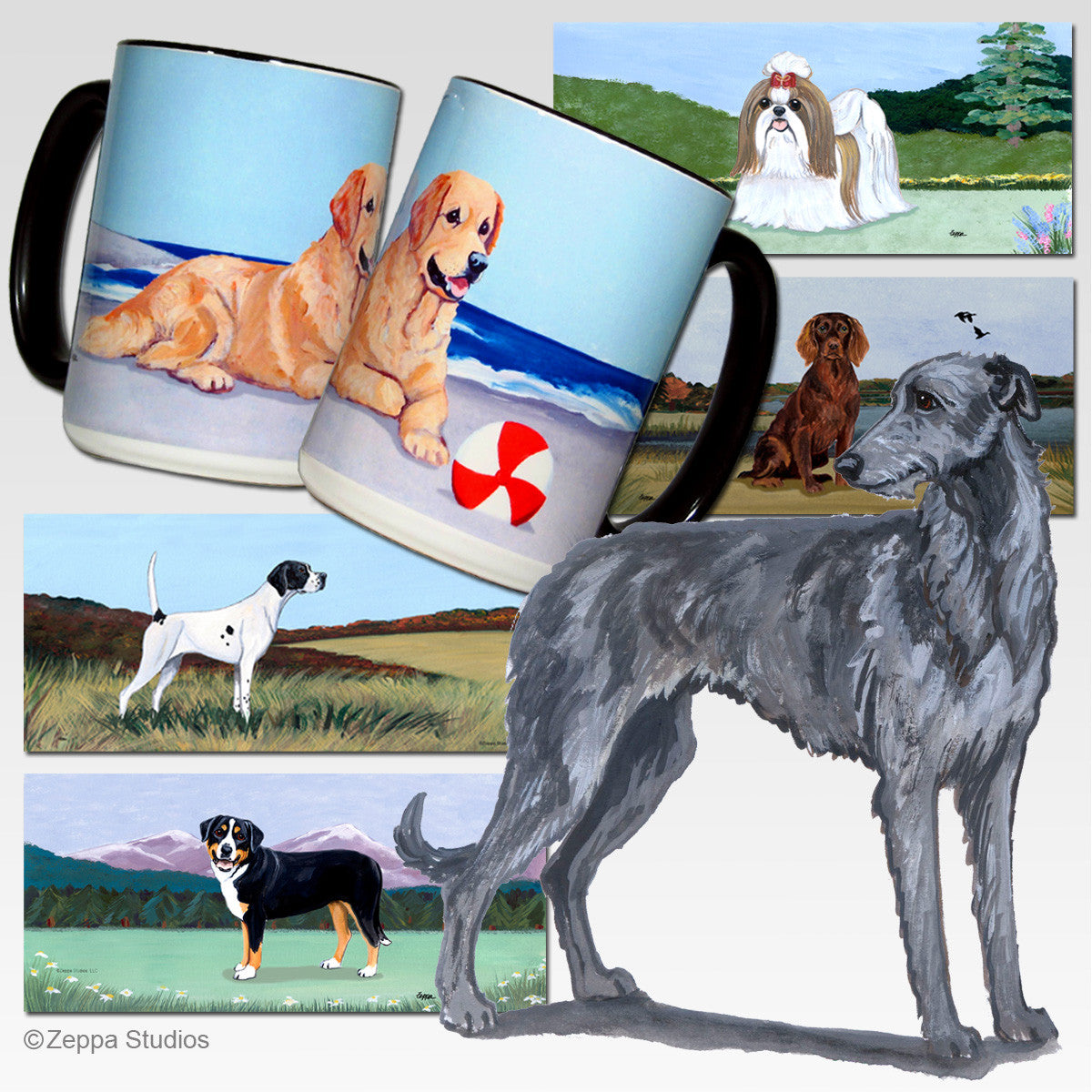 Scottish Deerhound Scenic Mug - Rectangle