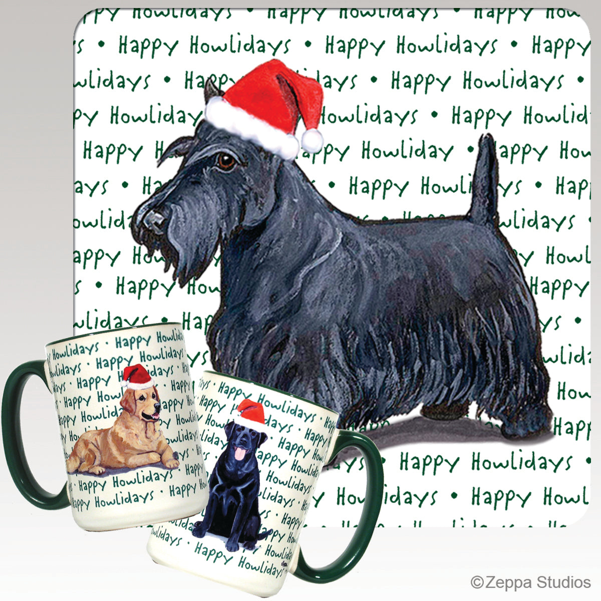 Scottish Terrier Christmas Mugs