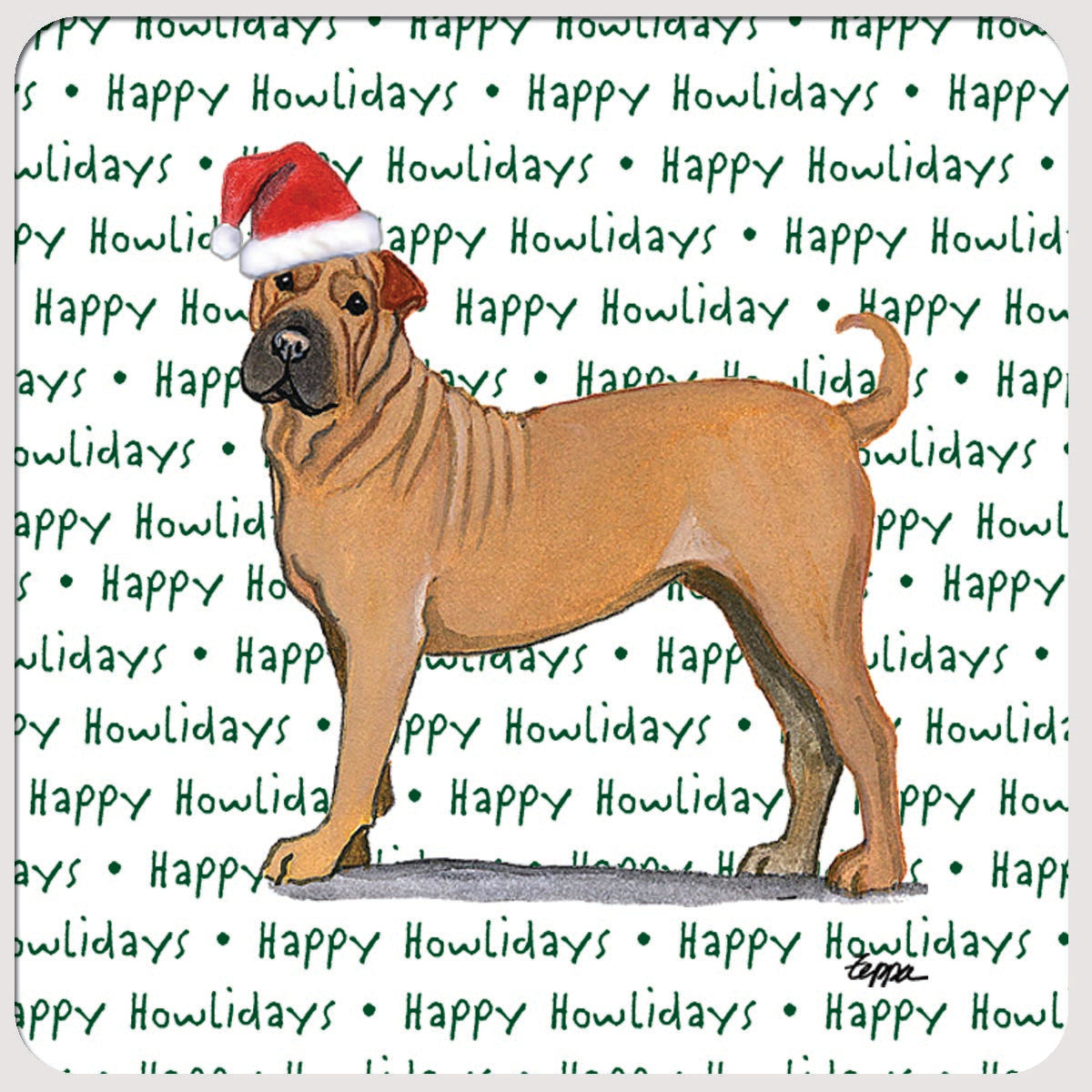 Sharpei Christmas Coasters