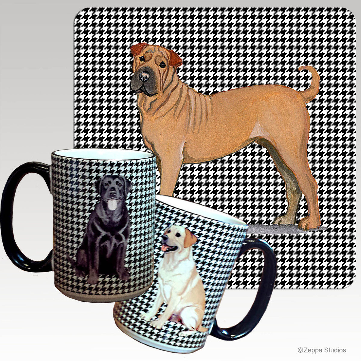 Sharpei Houndzstooth Mug - Rectangle