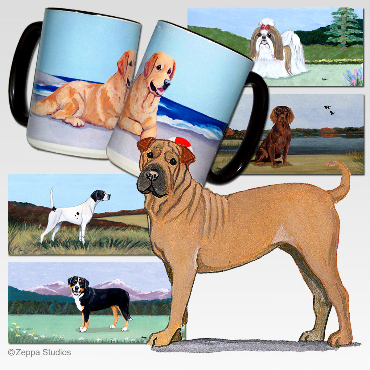 Sharpei Scenic Mug - Rectangle