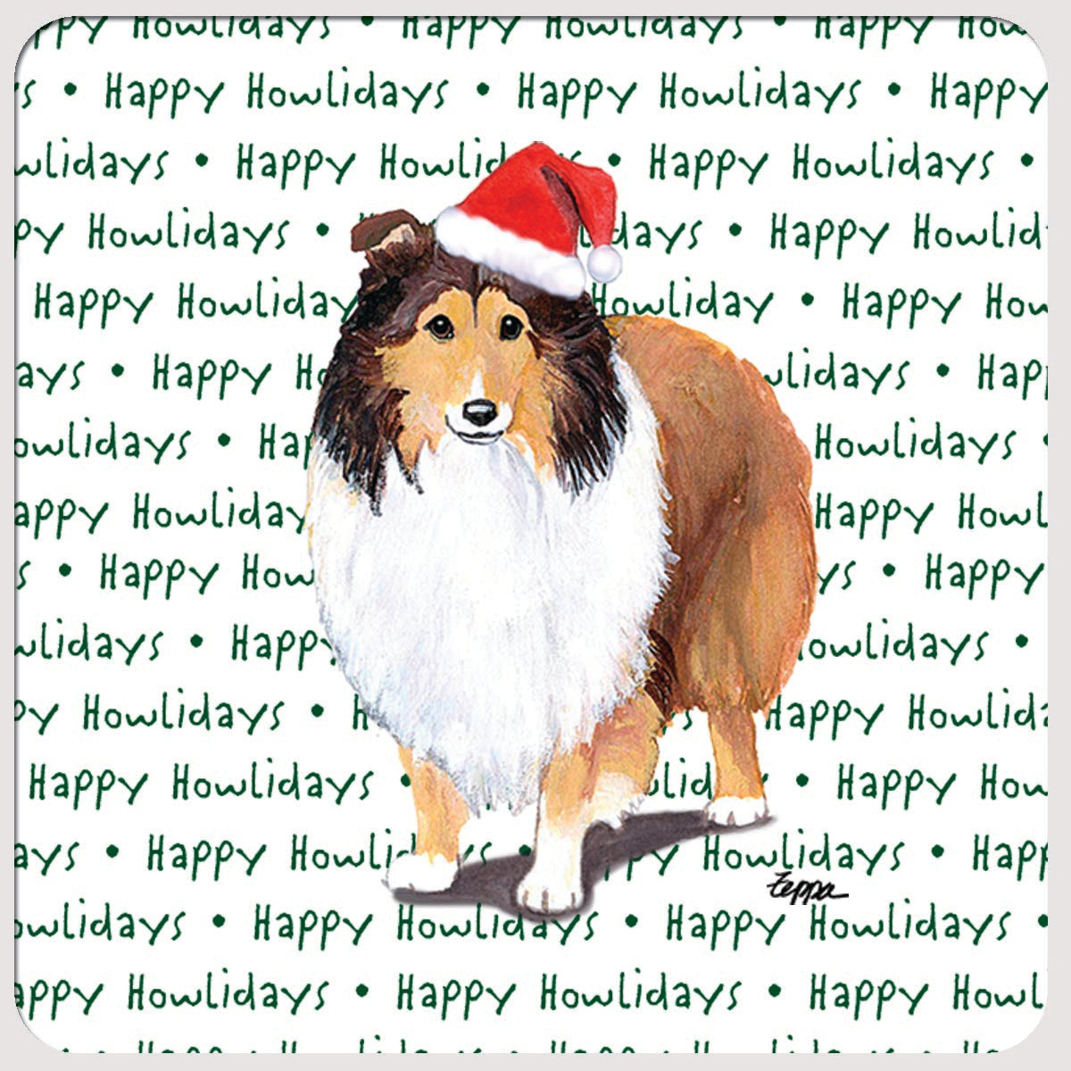 Shetland Sheepdog Christmas Coasters