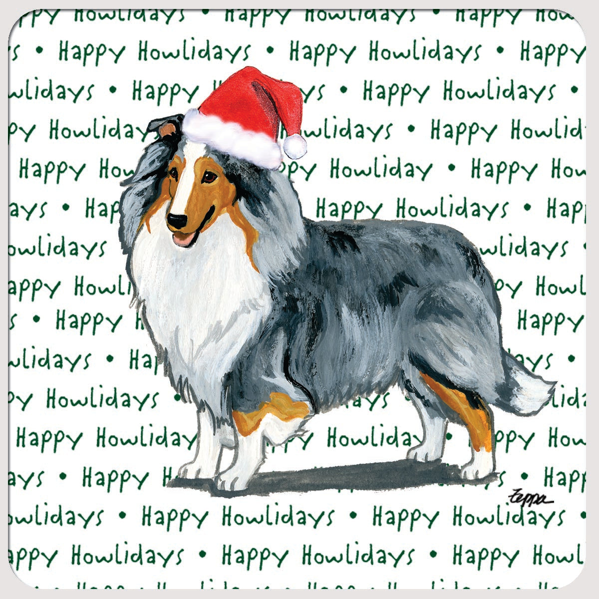 Shetland Sheepdog Christmas Coasters