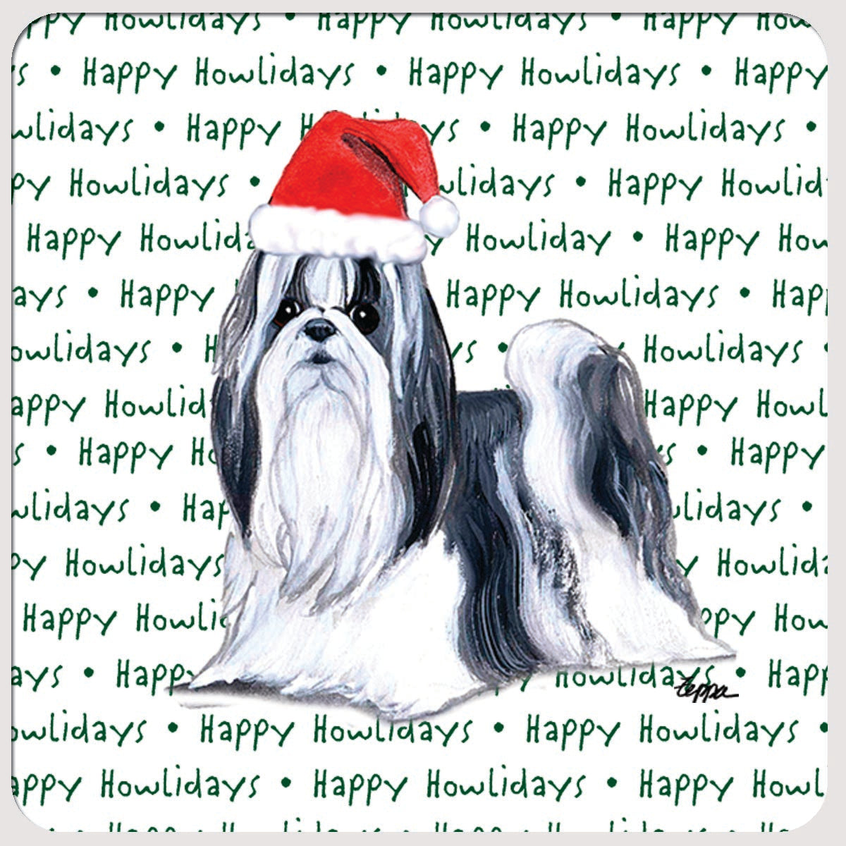 Shih Tzu Christmas Coasters