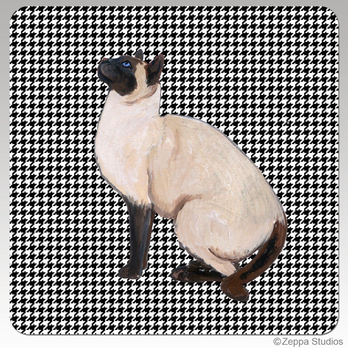 Siamese Cat Houndzstooth Coasters