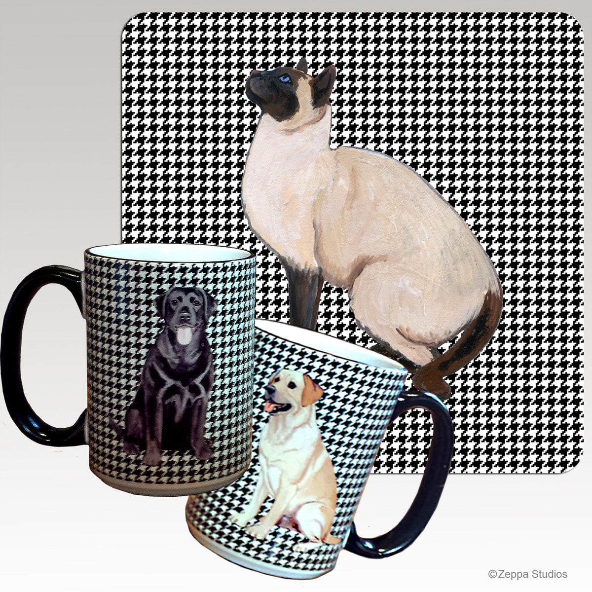 Siamese Cat Houndzstooth Mug