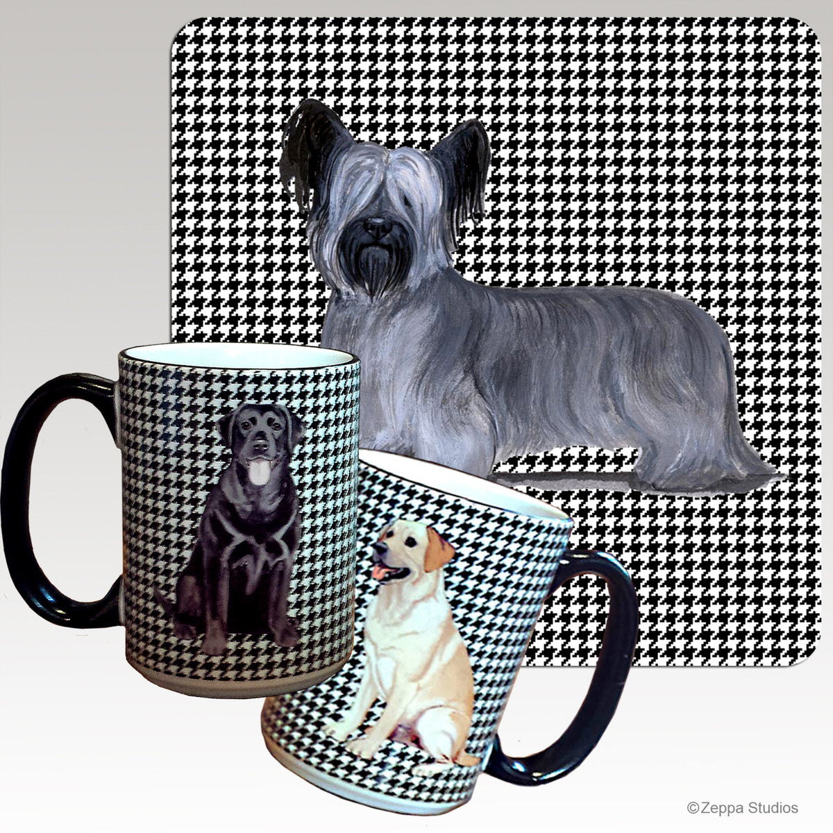 Skye Terrier Houndzstooth Mug - Rectangle