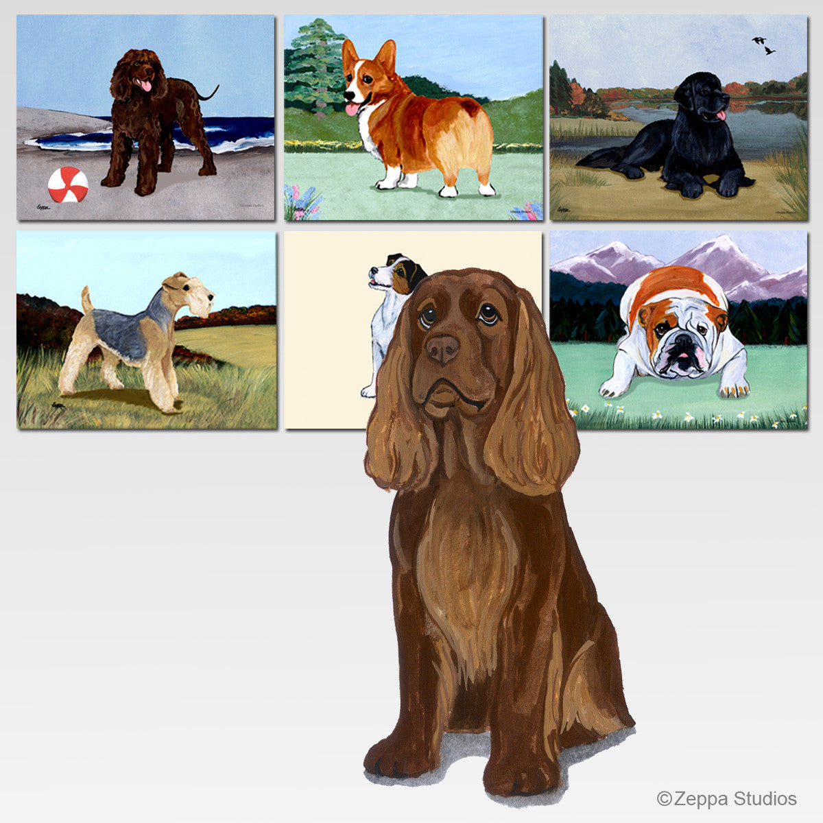 Sussex Spaniel Scenic Mouse Pad - Rectangle