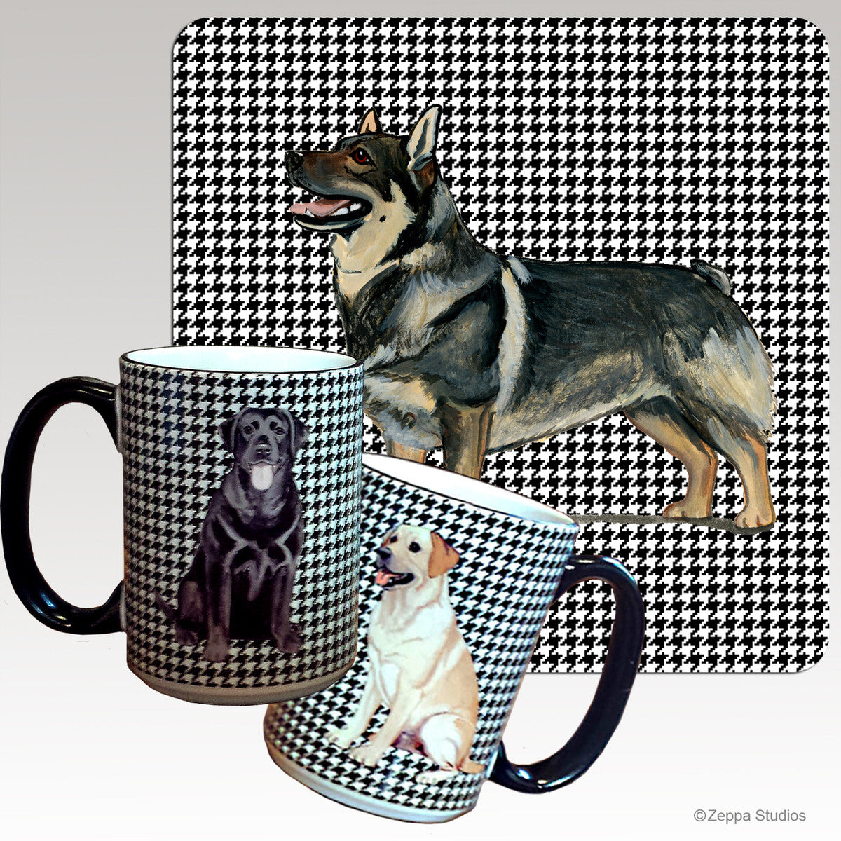 Swdedish Valhund Houndzstooth Mug - Rectangle