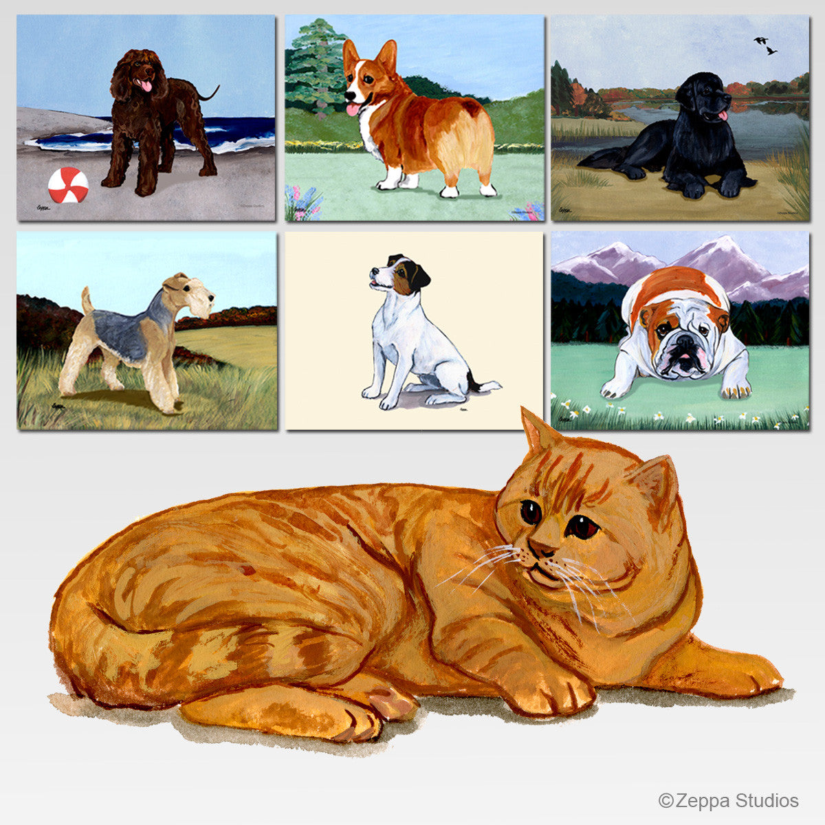 Orange Tabby Cat Rectangular Scenic Mouse Pad