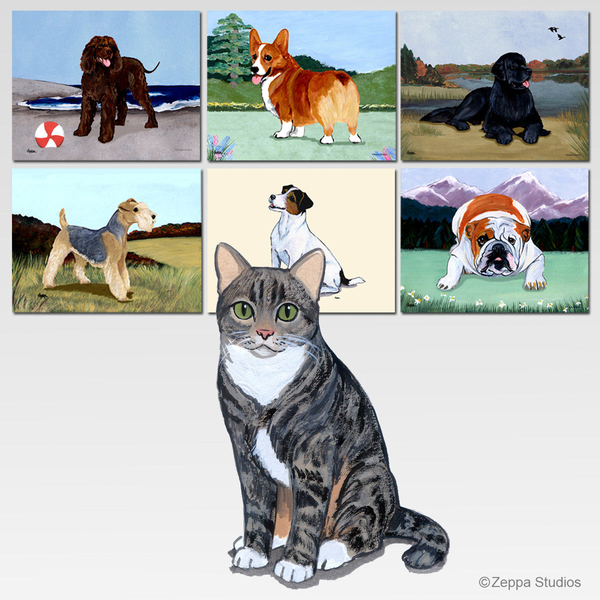 Tabby Cat Rectangular Scenic Mouse Pad