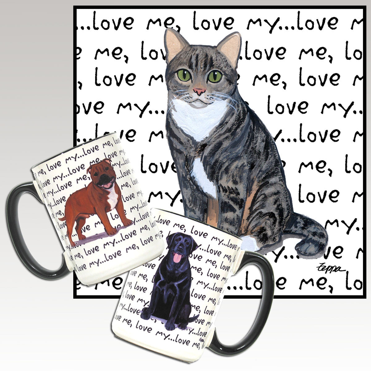 Tabby Cat Love Me Mug